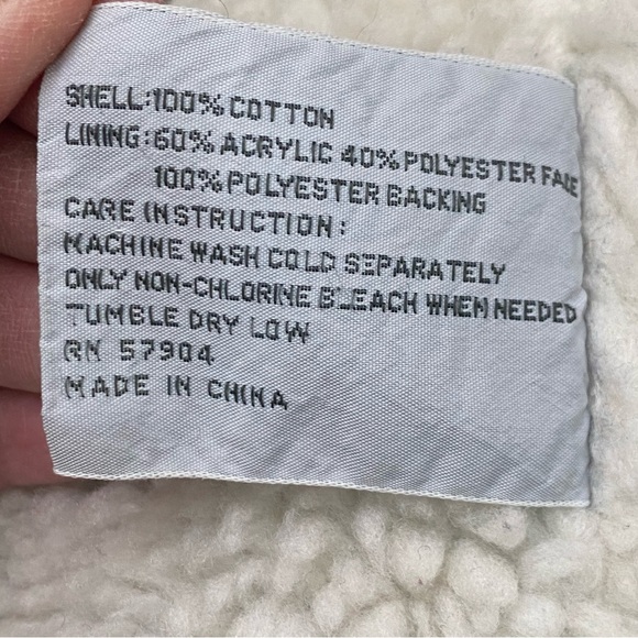 Vintage SPORTWORKS Sherpa Lined Unisex Utility Denim Vest Size M - Picture 9 of 9